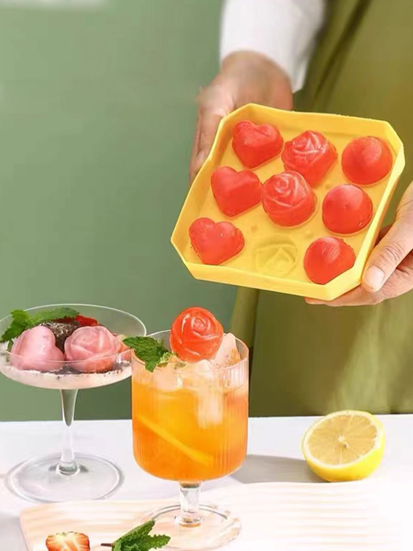 Ice Mold Sphere - Rose Eiswürfelform Eiswürfelform Lebensmittelqualität Silikon Weich