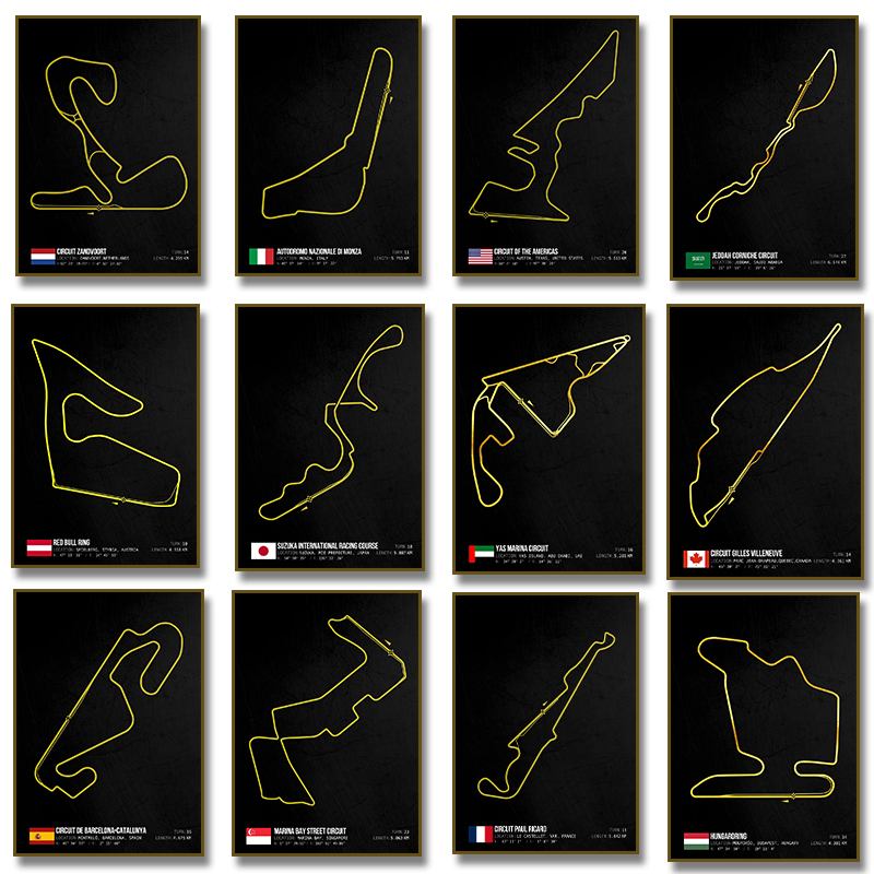 Home Barcelona - Moderne Welt Racing Circuits Track Poster