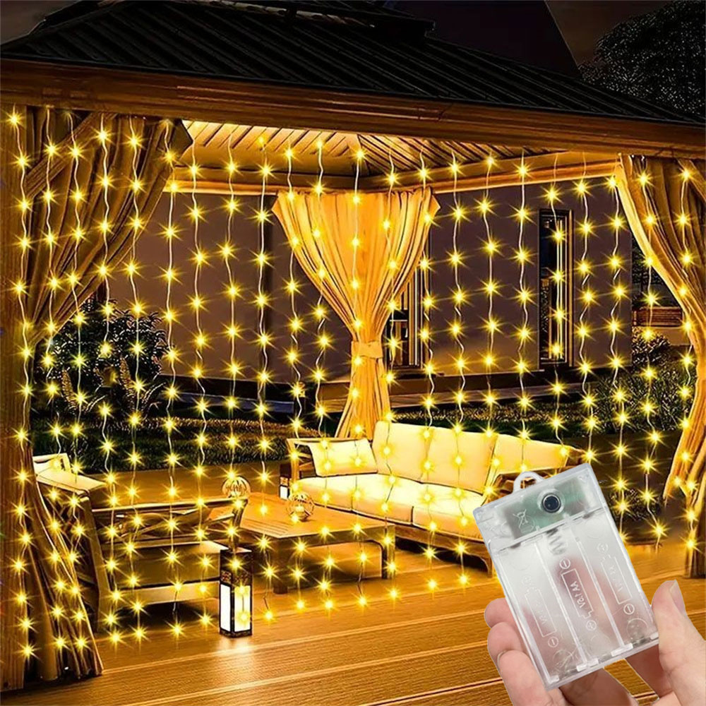 Home Bargains - Weihnachts-Heimdekoration 2026 Vorhang LED-Lichterkette Batteriebetriebene Lichterkette