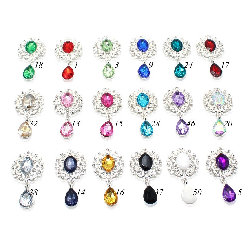 Cocktail Recipe Book - Shiny 25*46MM 10Pcs Kristall Strass Brosche