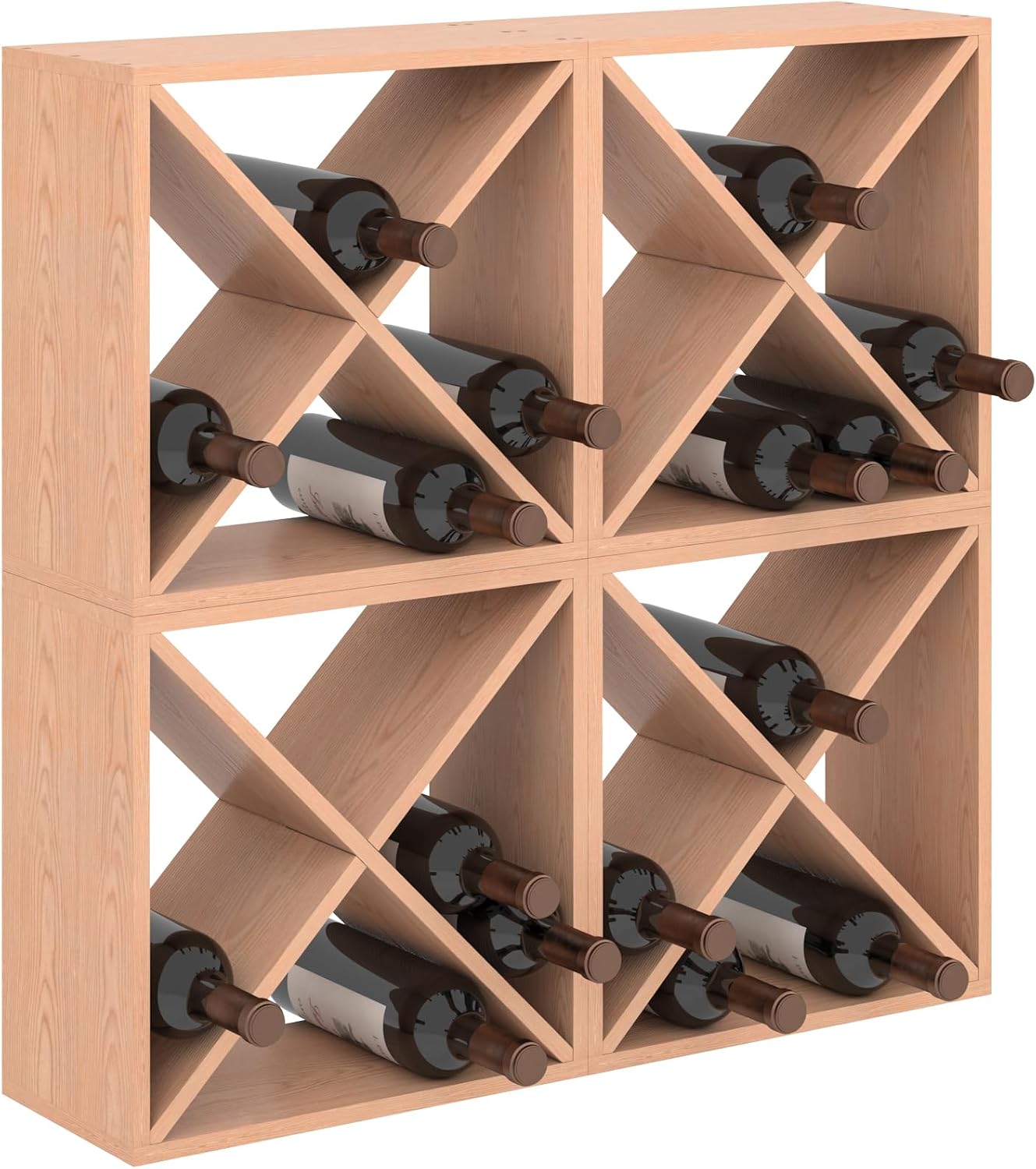 Home Bar Shelf - 96-Flaschen-Weinregal, freistehender Weinhalter aus Holz für