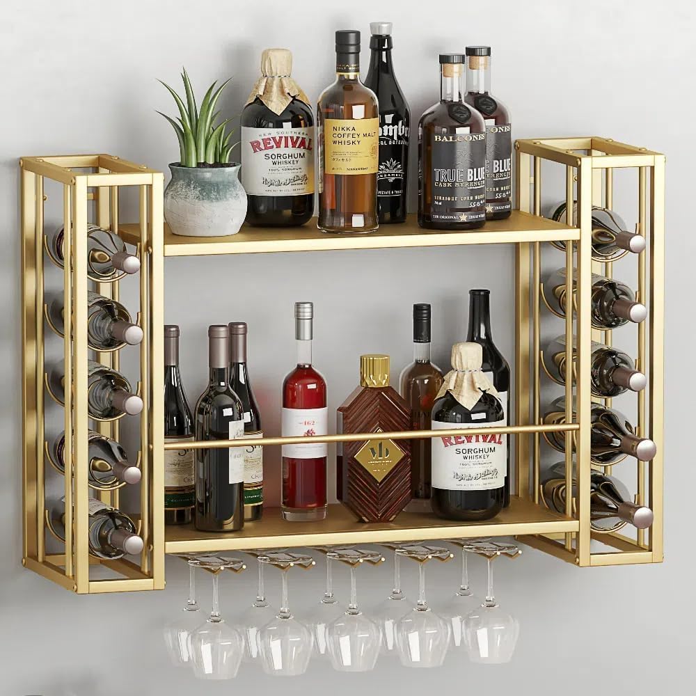 Home Bar Shelf - Wandmontiertes Weinregal, Weinregal zur Wandmontage mit