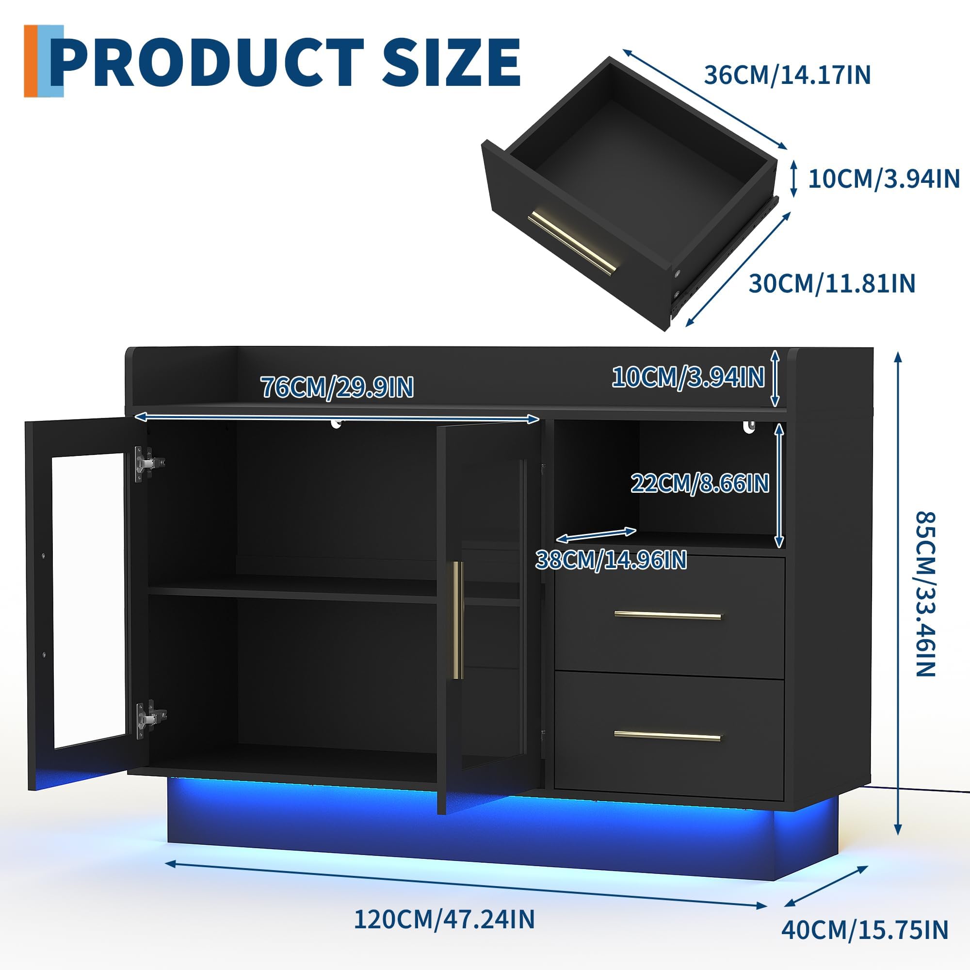 Großer LED-Bar-Schrank mit Gla – Home Bar And Cabinet Bewertung und Preis
