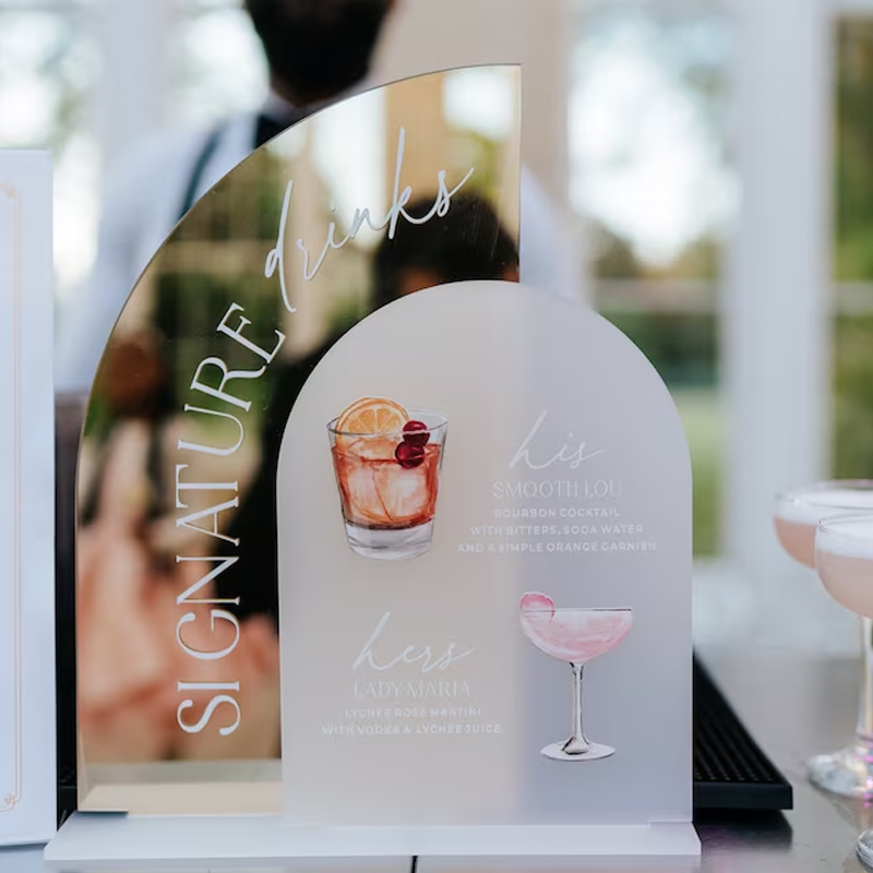 Gold Spiegel Hochzeit Bar Menü – Cocktail Recipe Book Bewertung und Preis