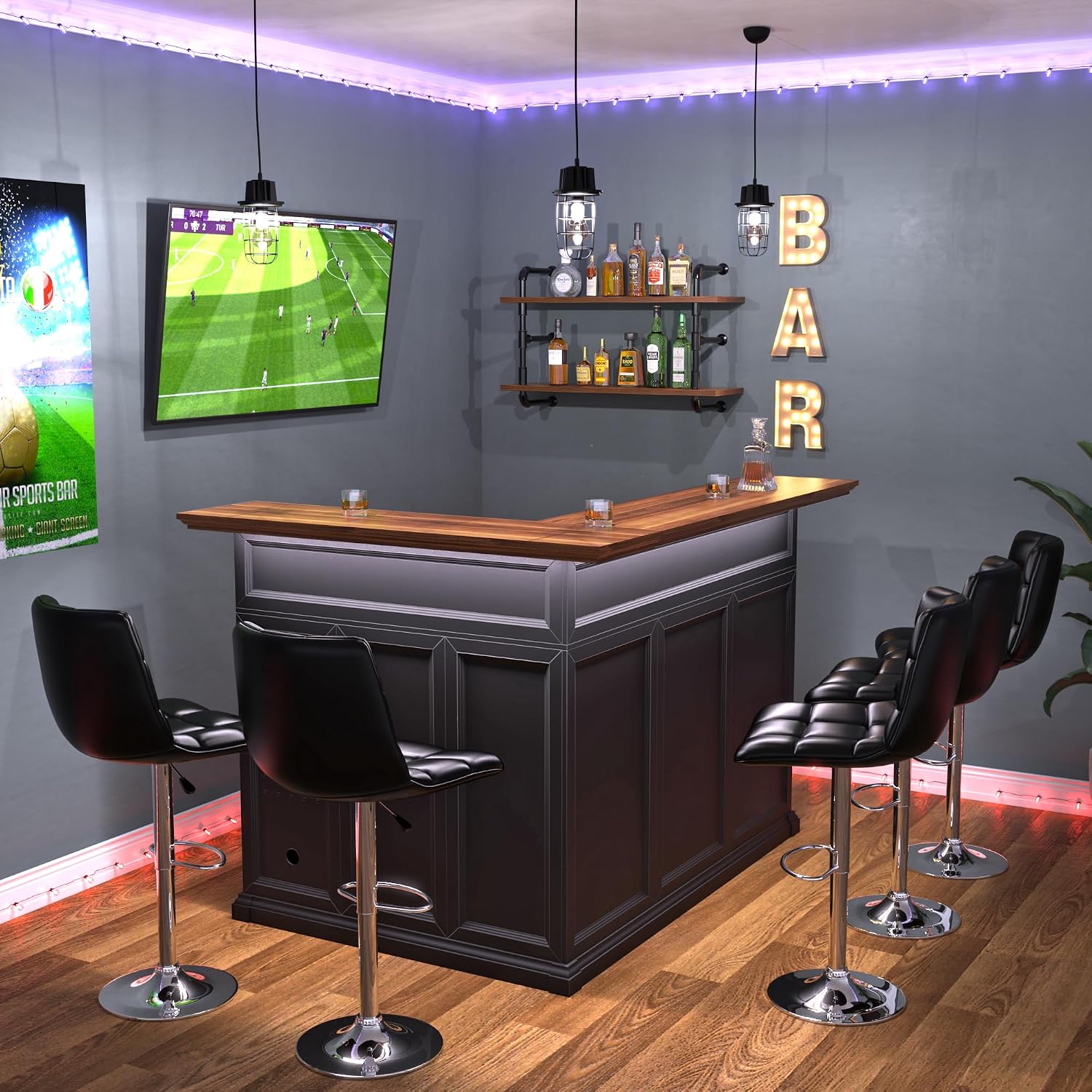 L-förmiger Hausbarschrank mit  – Home Bar And Cabinet Bewertung und Preis
