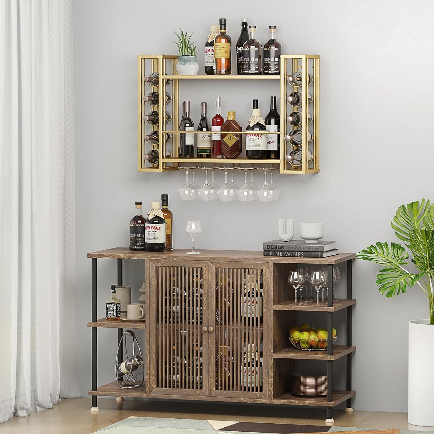 Wandmontiertes Weinregal, Wein – Home Bar Shelf Bewertung und Preis